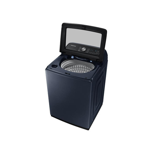 Samsung 5.4 cu. ft. smart top load washer with pet care solution and super speed wash in brushed navy