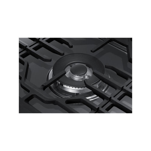 Samsung 30" smart gas cooktop with illuminated knobs in stainless steel