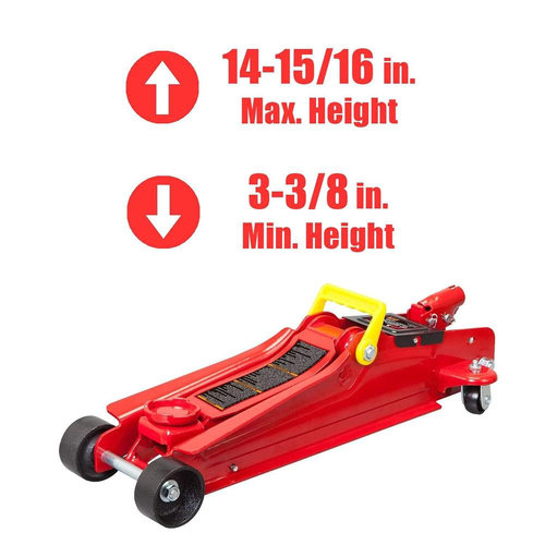 Big Red T825051-1 Torin Hydraulic Low Profile Trolley Floor Jack With Single Piston Quick Lift Pump, 2.5 Ton (5,000 Lb) Capacity