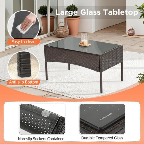 Fdw Patio Furniture Set Pe Rattan Patio Set Wicker Outdoor Furniture Bistro Set For Outdoor Indoor Use With Loveseats Coffee Tab